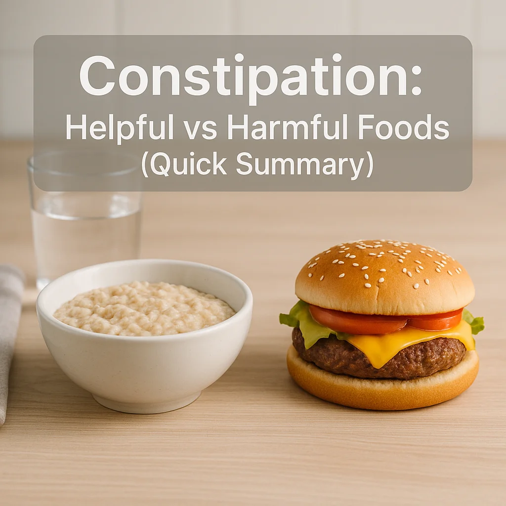 Constipation: Helpful vs Harmful Foods (Quick Summary)